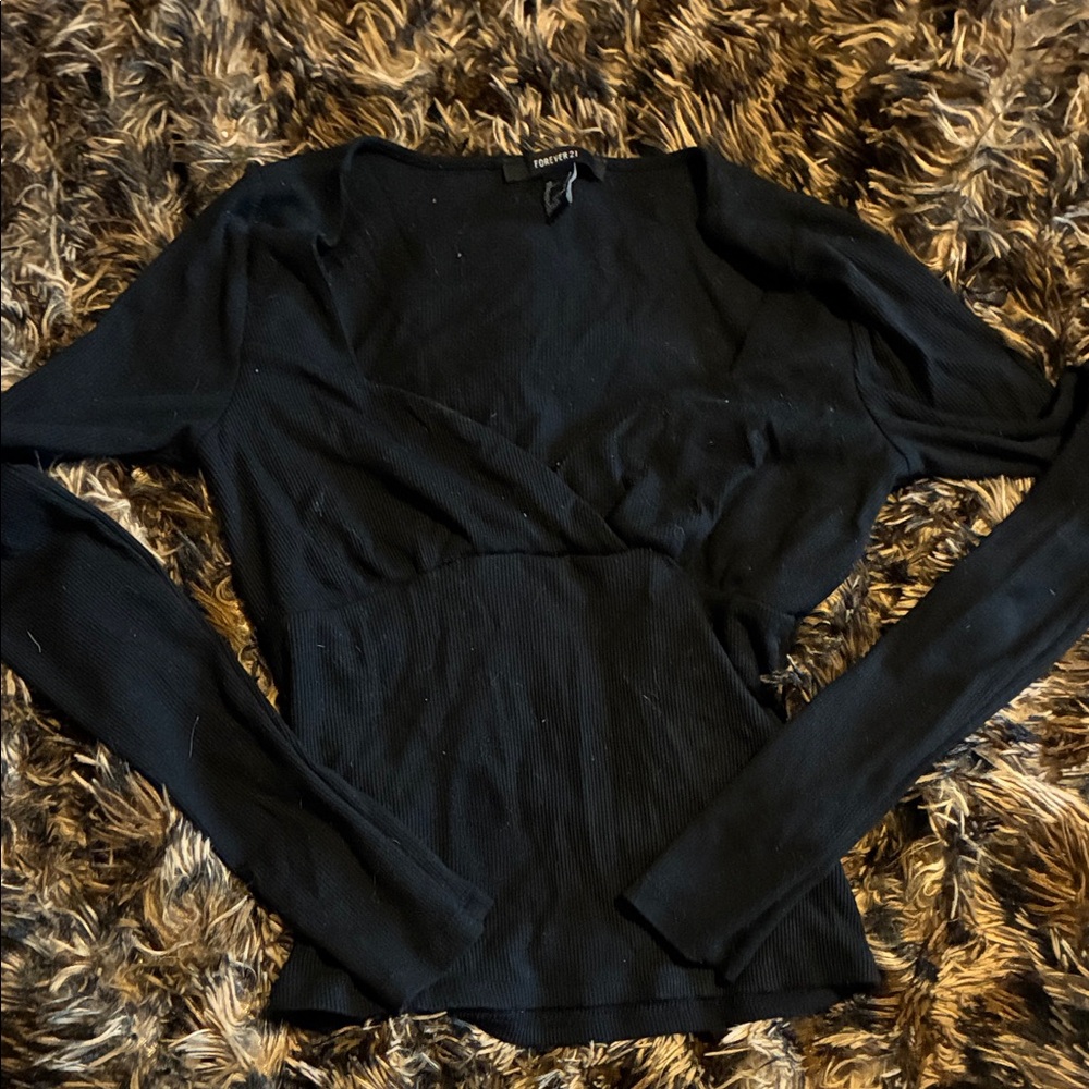 Forever 21 Black Long Sleeve Top